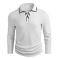 thumbnail image 4 of BLCHUNen Chandails d'Automne pour Hommes Légers à Enfiler Col Rabattu Coupe Ajustée Décontractés d'Entraînement Sport Manches Longues, 4 of 7