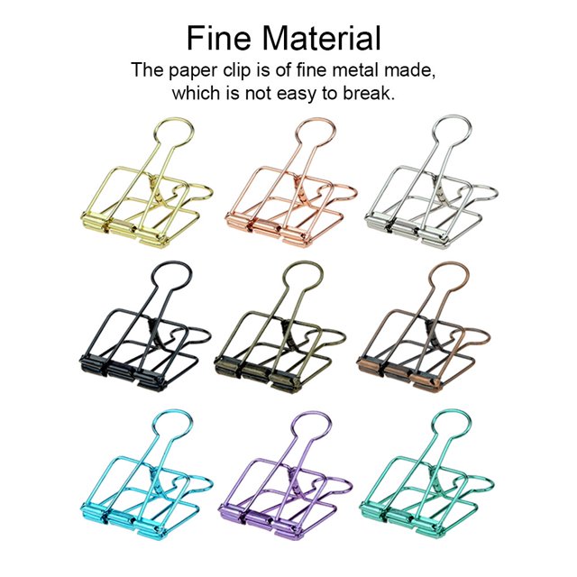 pitrice 20 Pieces Metal Paper Clip Electroplated Solid Color Replacement Home School Examination Papers Clips Accessories Bronze 32mm