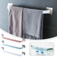 thumbnail image 2 of Adhesive Towel Rack Bathroom Towel Wall Mounted Hanger Holder Toilet J0I3, 2 of 8