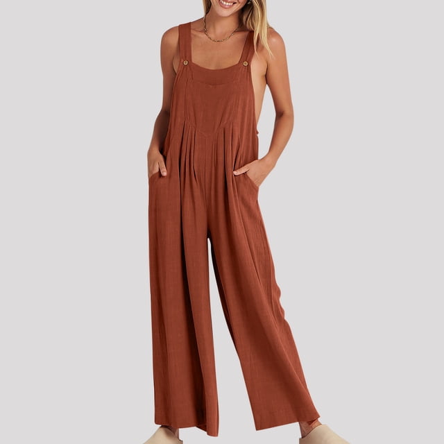 zanvin Pantalons pour Femmes, Liquidation Combinaison Sans Manches à Bretelles Décontractée Mode Été Unie