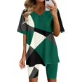 thumbnail image 1 of Ensembles Assortis pour Femmes Été Mode pour Femmes Blouse à Col en V T-Shirts à Manches Courtes Shorts Ensembles de Tenue Décontractée Ensembles d'Été pour Femmes en Liquidation, 1 of 4