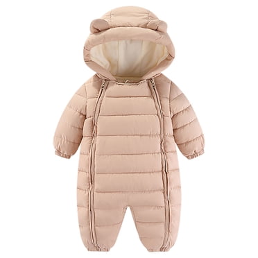 Posijego Unisex Baby Girls Boys Winter Puffer Snowsuit Long Sleeve Lightweight Warm down Jumpsuit with Hooded