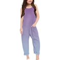 thumbnail image 2 of MIASHUI Combinaison pour Filles, Col en V, Sans Manches, Décontractée, Pantalon Long, Violet, 9-10 Ans, 2 of 5