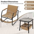 thumbnail image 3 of Gymax Ensemble Bistro 3 Pcs Chaises de Patio et Table d'Appoint avec Panier de Rangement Tissu en Maille Respirant, 3 of 6