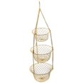 thumbnail image 1 of Fruit Vegetable Basket Fruit Hanger Storage Stand Kitchen Organizer - Golden, multi, 1 of 8