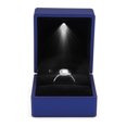 thumbnail image 2 of LED Lighted Ring Box Earring Ring Gift Case Wedding Ring Jewelry Display Packaging Organizer Storage Holder for Engagement Wedding Gift-Blue, 2 of 9