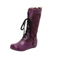 thumbnail image 1 of LOVZFMLL Bottes pour Femmes Mi-Mollet Bottes d'Hiver à Lacets Bout Rond Sangles Ajustables Talon Plat Mode Automne Hiver Bottes Chaussures, 1 of 8