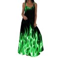 thumbnail image 1 of Innerwin Robe d'Été de Plage, Imprimé Floral, Robe Maxi pour Femmes, Vacances, Teinture sur Nœuds, Ligne A, Longue, Vert, P, 1 of 2
