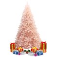 thumbnail image 2 of Gymax 7ft Pink Classic Pine Christmas Tree Artificial Hinged Tips (Pink), 2 of 10
