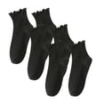 thumbnail image 1 of ylioge Ruffle Crew Socks for Women 3 Pack Cute Solid Comfort-Cotton Basic Boot Sock Sales, 1 of 3