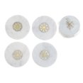 thumbnail image 1 of Lot De 4 Sous-Verres Ronds En Marbre Blanc Avec Incrustations De Flocons De Neige En Laiton (10 X 10 Cm), 1 of 4