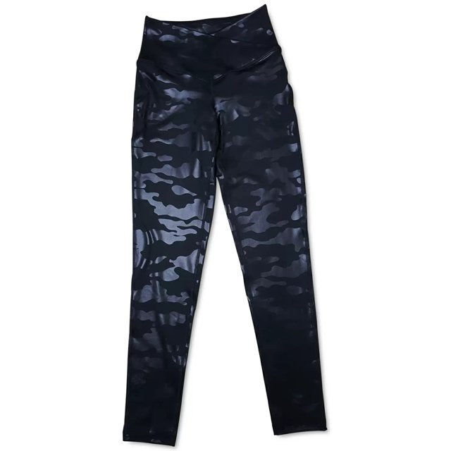 Jenni On Repeat Crossover Full Length Printed Leggings, Charcoal, XXX-Large