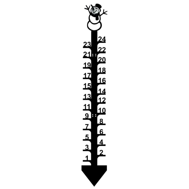 JASKFLY Snow Ruler 24 Inch Metal Snow Gauge for Outdoor Christmas Holiday Decoration with Snowflake Design,Home Decor|Iron,G