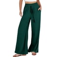 thumbnail image 1 of FNFYFH Clearance Women's Plus Size Linen Pants Elastic Waist Solid Color, 1 of 5