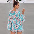 thumbnail image 4 of Pompotops Mode Dames Décontracté Manches Longues Col en V Blouse Femme T-Shirt Imprimé, 4 of 9