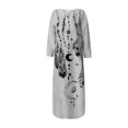 thumbnail image 4 of Robes pour Femmes Pulpeuses Aguichant Robe Longue à Imprimé Numérique Col en V avec Poches Robe à Manches Longues Chemises pour Femmes Chic Décontracté en Liquidation, 4 of 5