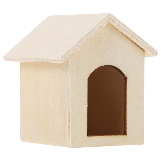 CIMAXIC Modèle de Chenil mini 1 Pce Modèle de Chenil mini Maison en Bois Simple Modèle Micro Scène Ornement, 2.17"X2.01"X2.36 Pouces
