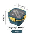 thumbnail image 5 of Meitianfacai Double Layered Salad Lunch Box Split P P Plastic Microwave Oven Fruit Light Food Picnic Box Office Lunch Box, 5 of 5