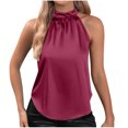 thumbnail image 1 of Birdeem Mode Femmes Décontracté Col Rond Sans Manches Bouton T-Shirt Uni Haut Blouse, 1 of 12