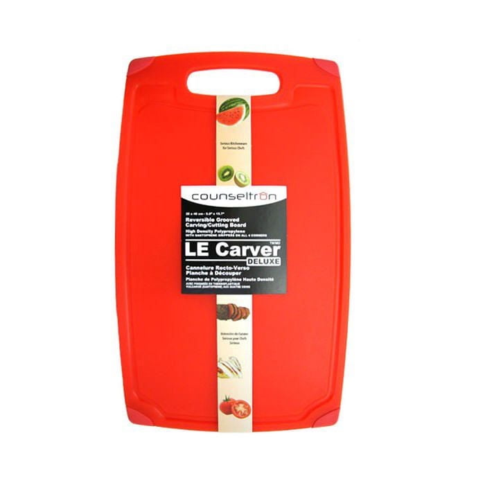 Counseltron Le Carver Reversible Grooved Carving Cutting Board, Mandarin