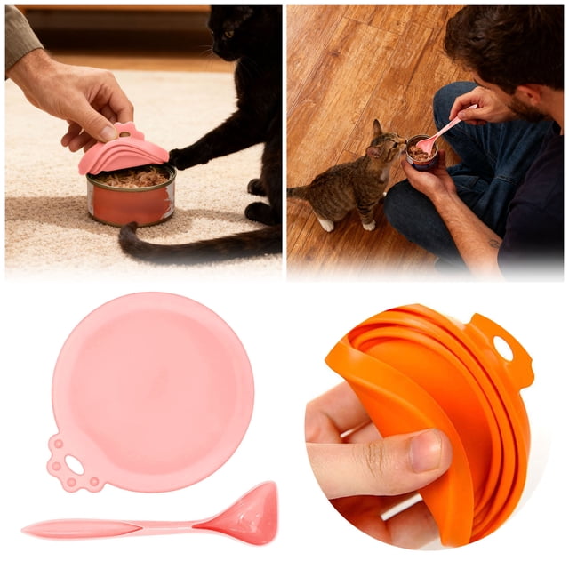 Reusable Silicone Can Lids for Pet Food Storage Airtight Seal Freshness Standard Size Covers with Included