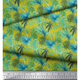 thumbnail image 3 of Soimoi Crepe Silk Fabric Tropical Leaves Printed Fabric 1 Yard 42 Inch Wide, 3 of 5