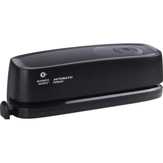 Business Source BSN00083 Electric Hole Punch - 3 Punch Head, Black
