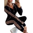 thumbnail image 1 of Innerwin Ensemble de Jogging Imprimé Léopard Survêtements pour Femmes Jogging Hoodies Confortable 2 Pcs Noir TP, 1 of 7