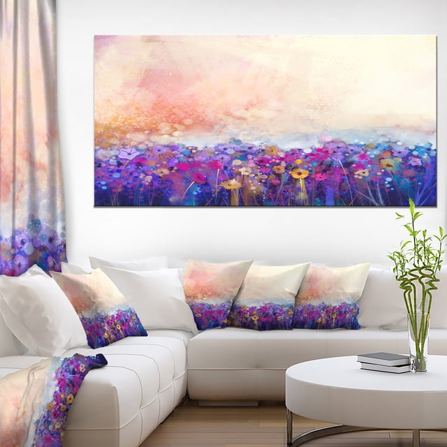 Peinture Aquarelle de Fleurs Abstraites - Grande Impression d'Art Floral sur Toile