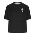 thumbnail image 4 of T-shirts pour Hommes Imprimés Palmier Graphiques T-Shirts Décontractés Été Plage Hawaïenne Manches Courtes Col Rond, 4 of 4