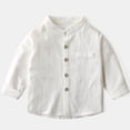 thumbnail image 2 of Birdeem Chemise Décontractée Unie pour Garçons, Chemise à Manches Longues à Col Montant, 2 of 7