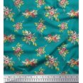 thumbnail image 1 of Soimoi Tissu de Crêpe de polyester Vert Feuilles et Fleurs Tissu Imprimé Floral par la Cour 52 Pouces de Large, 1 of 5