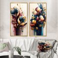 thumbnail image 1 of Designart « Navy and Bourgogne Calla Collection II » Calla Lily Ensemble d'Art Mural Encadré de 2 - Ensemble de Toiles Encadrées Florales Rouges pour Déco de Salon, 1 of 6