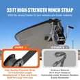 thumbnail image 3 of Hand Winch Boat Trailer Winch Heavy Duty Rope Crank Polyester Strap & Two-Way Ratchet Manual Operated Hand Crank Winch, 3 of 7