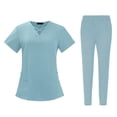 thumbnail image 1 of Xuanheng Women's V Neck Scrub Set, Light Blue, L, 1 of 8