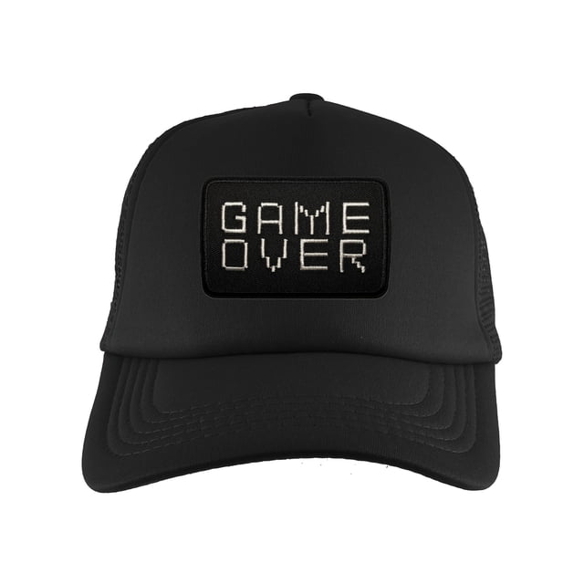 Gravity Threads Game Over Patch Adjustable Trucker Hat - Black