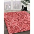 thumbnail image 3 of Ahgly Company Tapis d'Intérieur Lavables à la Machine, Carrés, Transitionnels, Rouges, 4 Pieds Carrés, 3 of 7