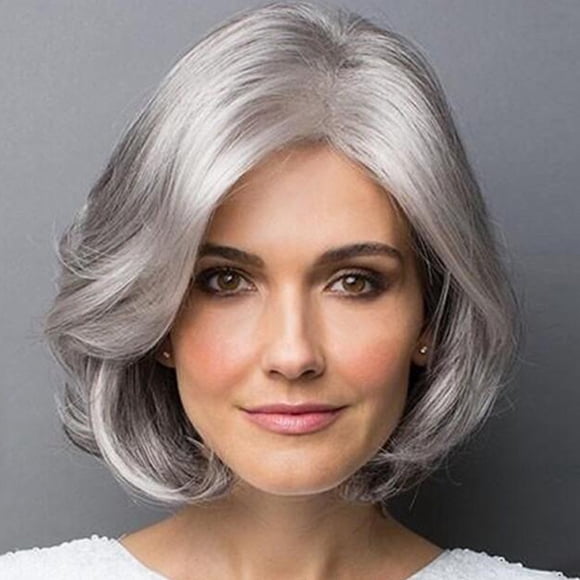 RKSTN Wigs Human Hair Women's Fashion Wig Gray Synthetic Hairshort Wigs Hair Wave Wig Glueless Wigs