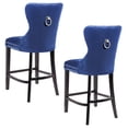 thumbnail image 4 of Ley Counter Stool in Black Velvet, Vintage Stool, Velvet Upholstered Stool, Island Counter - Set 2, 4 of 4
