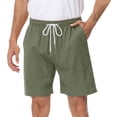 thumbnail image 2 of Plebaso Summer Men's Casual Shorts Drawstring Lightweight Shorts Plain Elastic Waist Short Pants for Men, 2 of 6