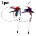 thumbnail image 2 of 2PCS Cat Teaser Wand Fake Feather Bell Decor Cat Teaser Toy Cat Interactive Toy, 2 of 8