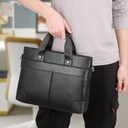 Uscallm Laptop Bag 15.6 Inch Business Computer Shoulder Bag Water-Repellent PU Fabric Lightweight Slim Design for Men Office Work Commute Study College Travel