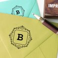 thumbnail image 2 of Printtoo Square Swirl Border Alphabet B Monogram Wood Mounted Rubber Stamp Office Stationary, 2 of 5