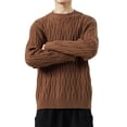 thumbnail image 1 of Styesk Mens Sweater Comfy Soft Oversized Sweater Solid Color Pullover Sweater Casual Loose Sweaters Cable Knit Crewneck Sweater with Ribbing Edge, 1 of 5