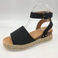 thumbnail image 3 of Chaussures à Plateforme Femme Sandales d'Été Bout Ouvert Décontractées Chaussures à Plateforme Compensée Décontractées Chaussures en Toile Décontractées, 3 of 5