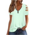 thumbnail image 2 of QIPOPIQ Women's Cold Shoulder Tops Short Sleeve V Neck T Shirts Basic Summer Tees Clearance, 2 of 6