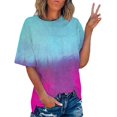 thumbnail image 1 of Wolfast T-Shirts pour Femmes Mode Femmes Mode T-Shirt Imprimé Manches Courtes Blouse Col Rond Hauts Décontractés Manches Courtes Blouses pour Femmes, 1 of 9