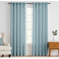 thumbnail image 2 of Vargottam 84 Inch Rod Pocket/Back Tab Cotton Curtains for Windows and Doors - Light Filtering Cotton - Light Filtering Drapes For Doors - Set of 2 Panels, 52"x84" - Ditsy Vine Print (Blue), 2 of 8