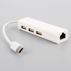 AxGear USB 3.1 Type C USB-C Nombreux 3 Hub Ports avec réseau Ethernet LAN Adaptateur AP
