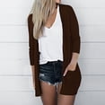 thumbnail image 1 of Cardigans pour Femmes Couleur Manches Trois Quarts Hauts Décontractés Blouse avec Poche Cardigan Vestes de Course pour Femmes en Liquidation, 1 of 6